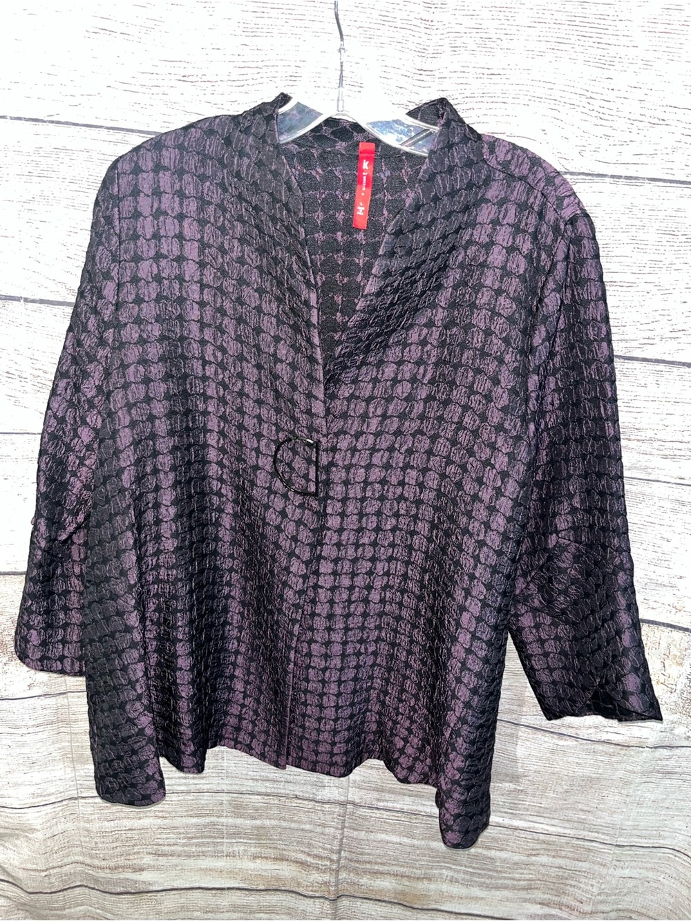 😍 Connie Purple & Black Textured Blazer Jacket size Large